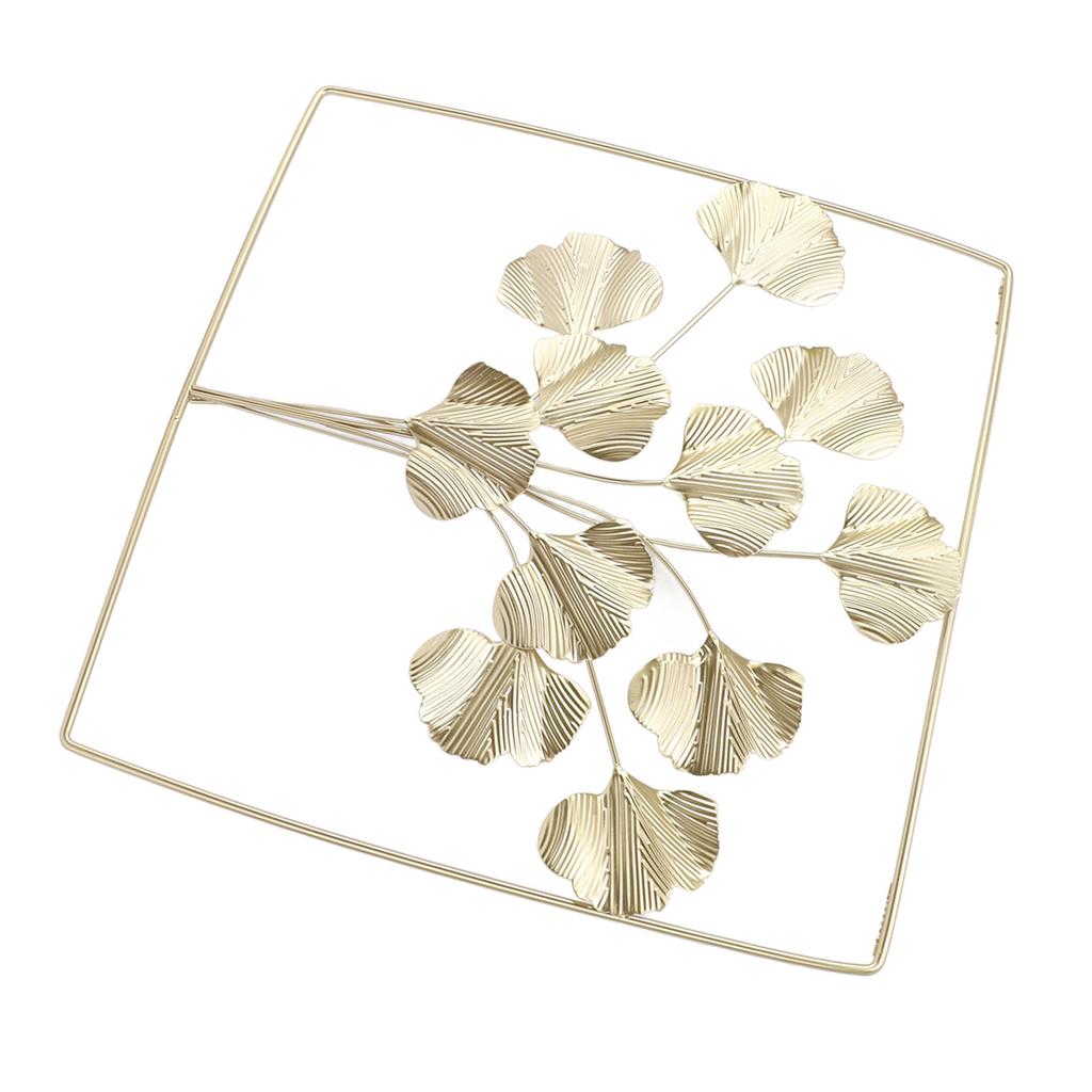 Metal Leaf Wall Art Decor Luxurious Metal Ginkgo Biloba Wall Hanging Decoration for Home Living Room Bedroom