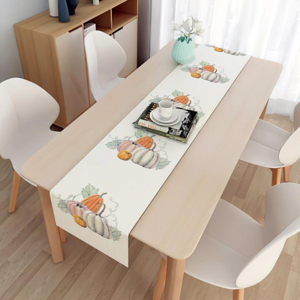 2 pièces Drapeau de table de Pâques Décoration de fête Table Oeuf Lapin Nappe Lin Double Drapeau