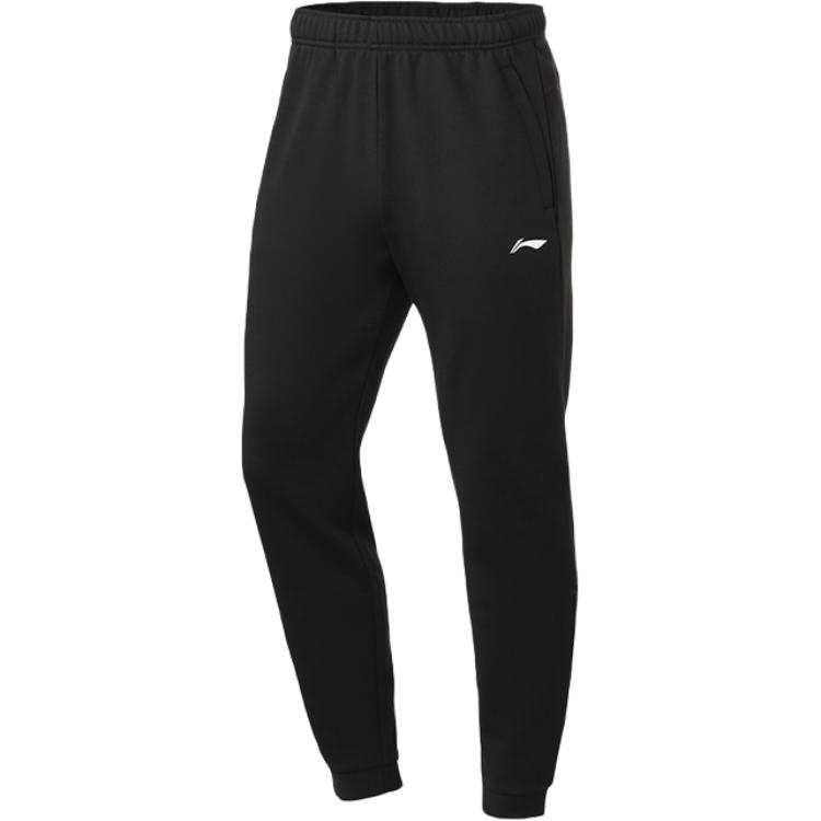 Li Ning Sports Lifestyle Series Solid Color Loose Fit Breathable Comfortable Casual Pants Men Bottoms Black AKLTD51-1