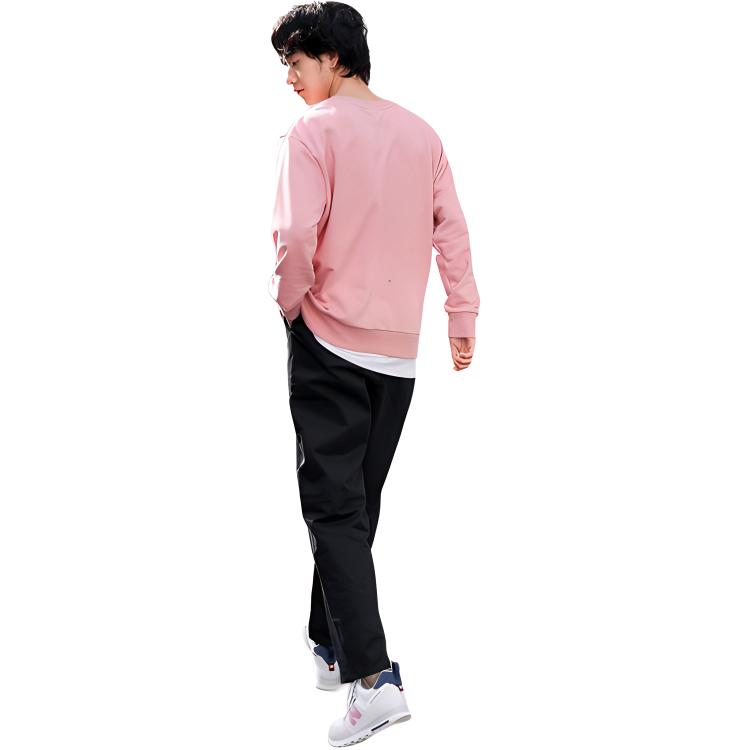New Balance Sweatshirts Men's Pink Crew Neck Moderate Regular AMT11314-CYK