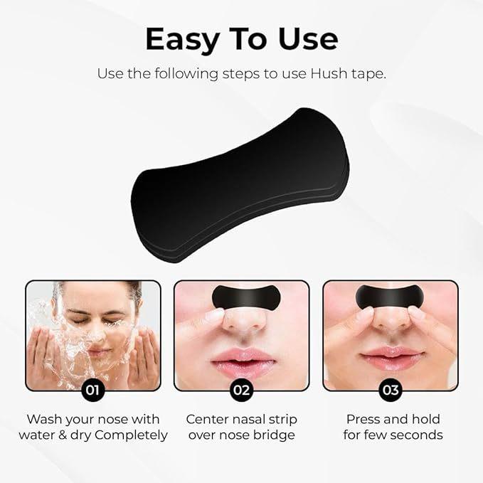 Large Black Breathable Nose Strips – Enhanced Adhesion for Improved Sleep & Anti-Snoring, 30-Pack