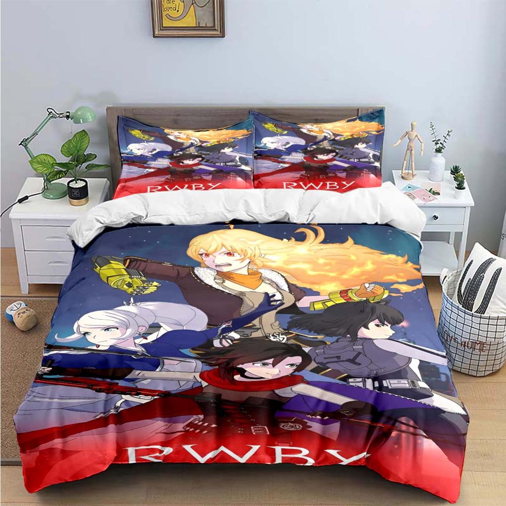 3D Fashion Cartoon R-RWBY Print Bedding Sets Bed Supplies Set Duvet Cover Bed Comforter Set Bedding Set  Luxury Gift