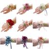 Artificial Rose Wrist Flower Perfect Bridal Accessory For Weddings