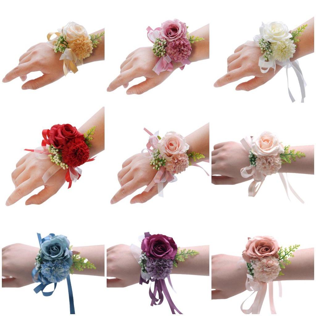 Artificial Rose Wrist Flower Perfect Bridal Accessory For Weddings