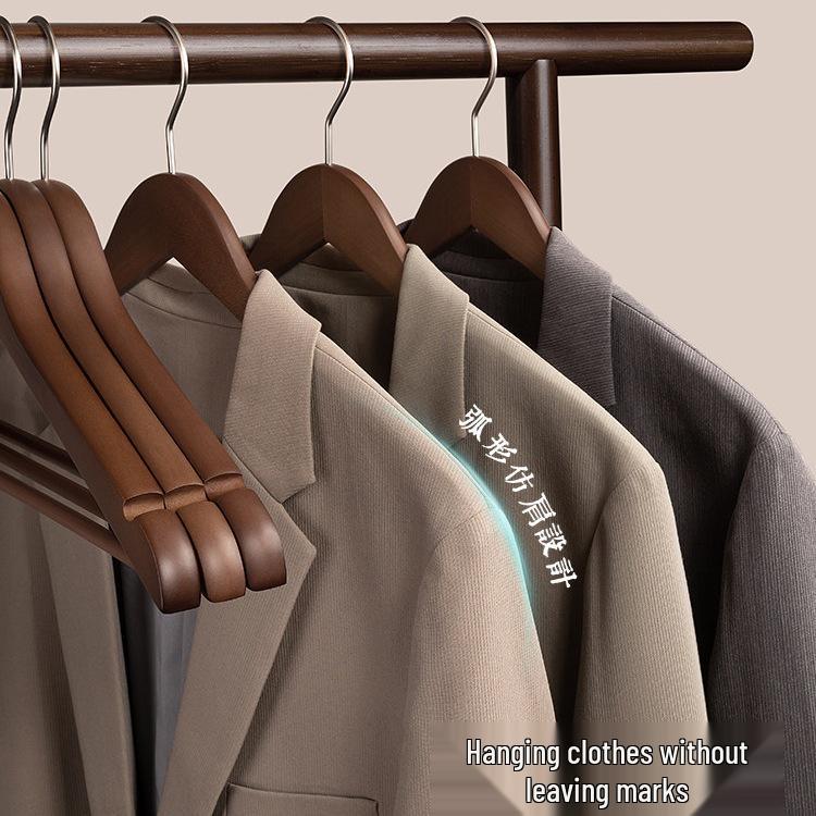 Solid Wood Non-Slip Clothes Hanger for Home, Hotels, and Stores
