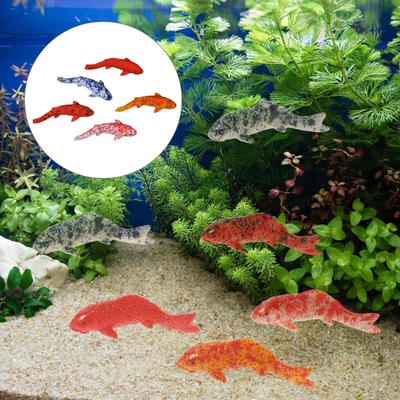 Pez Falso Resina Pez Dorado Figurita Estatua de Pez de la Suerte Flotante Artificial para Acuario Pecera Estanque Suministros para Jardín de Hadas