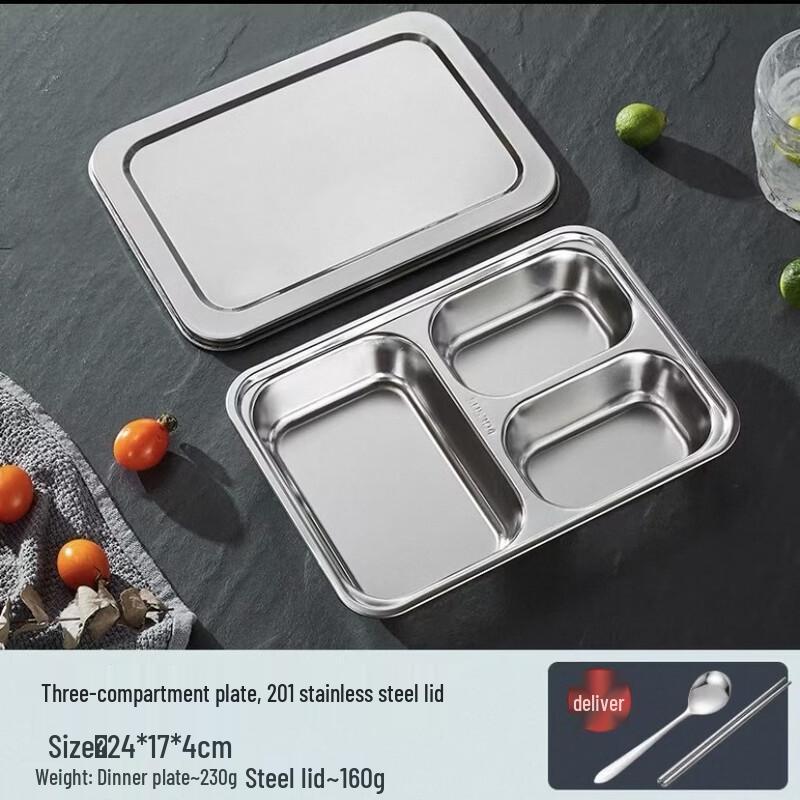 304 Stainless Steel Kids Divided Meal Plate