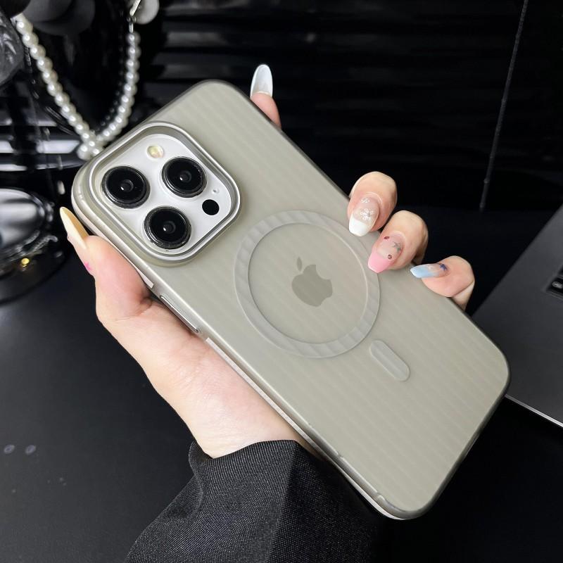 Magnetic Snap-On Phone Case IPhone 15 Pro Max 14 Series TPU Soft Matte Anti-Slip Shockproof Cover