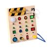 LED Light Switch Busy Board Toddler Light-up Switch Control Wooden Board Toy Portable Travel Fine Motor Skills Kids Early Learning Activity Game Board