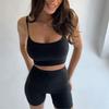 Fashion Fashion Suspender Shorts Yoga Sportswear Suit Female Top Shorts Track Suit Set