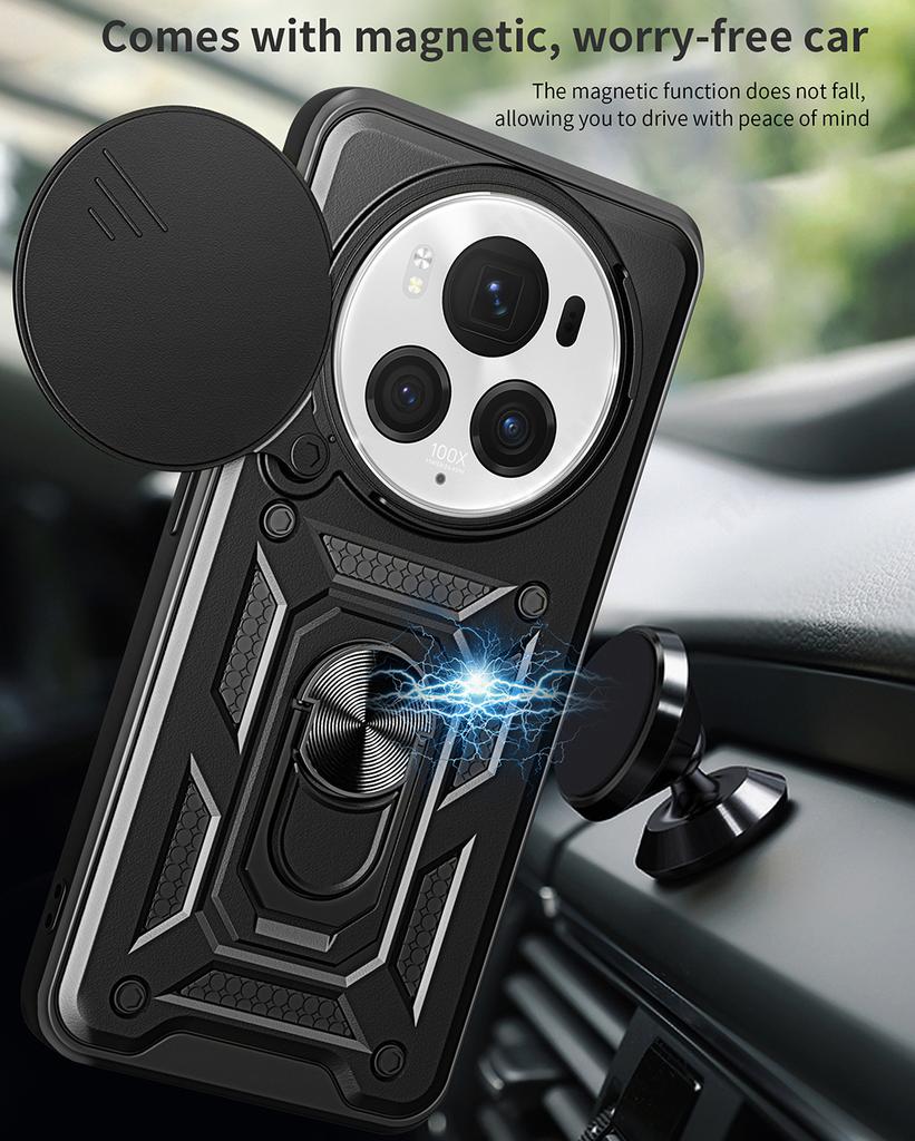 Slide Lens Armor Funda for Honor Magic 6 Pro Case for Honor Magic 5 Lite 4G 6 Pro 5G X6A X5 Plus X9A 5G Case Magnetic Stand Capa