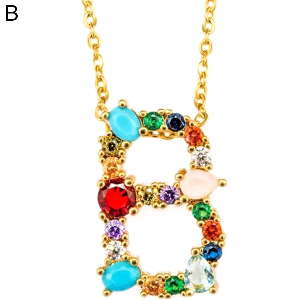 BLUELANS NECKLACE Wonderful English Letters Chain Necklace Jewelry Cubic 26 Pendant Women Present