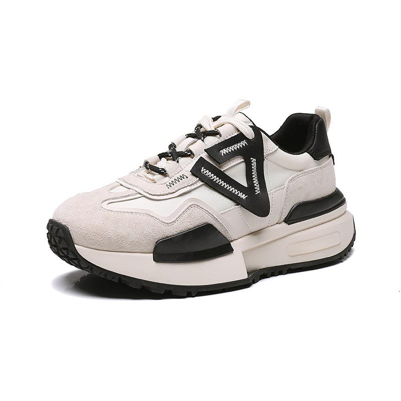 

Fashionable Dad Shoes, Women s Shoes, New Versatile Thick-soled Shoes, Casual Sports Shoes 35 бежевый