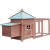 Chicken Coop - vidaXL - Mocha - Solid Pine Wood - 190x72x102 Cm - Outdoor