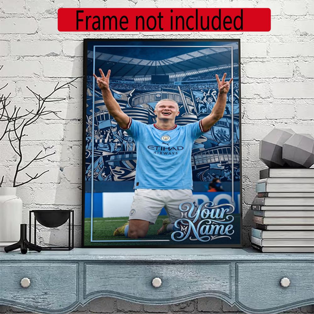 Haaland Customize Your Name Diamond Painting Round Diamond Diy Frameless Holiday Artwork Suitable For Home Office Wall Decoration