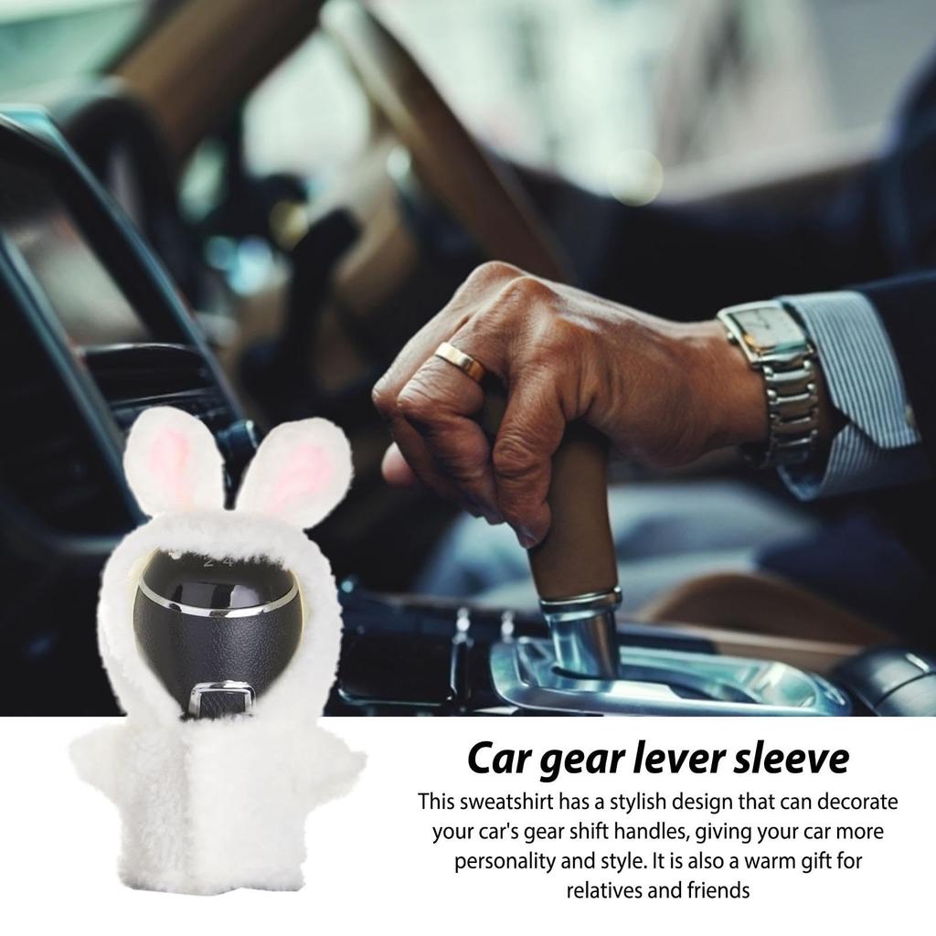 Car Shift Knob Hoodie,Adorable Rabbit Shape Car Gear Shift Cover | Cute Rabbit Plush