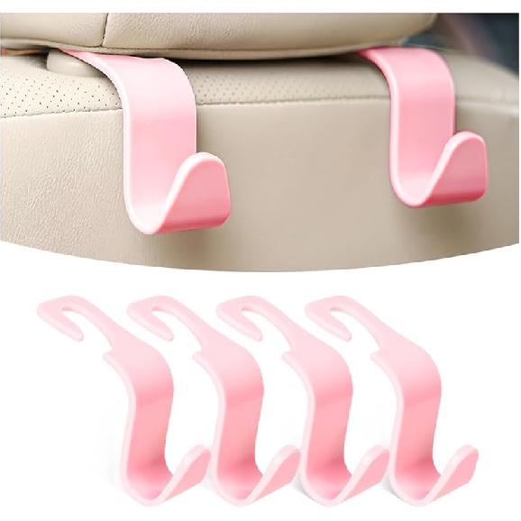 Car Seat Headrest Hook, 4 Pack Auto Seat Hanger Storage Organizer For Purse Handbag Coats Grocery Bags, Automotive Interior Accessories, Universal