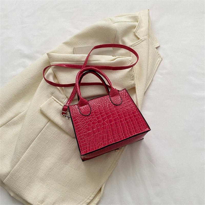 

Casual Chic 2023 Spring Pu Leather Handbag Magnetic Clasp Crossbody Bag рожевий червоний колір