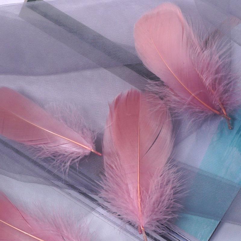 50Pcs Macaron Colored Feather Decorative Goose Feather Large Medium Floating Dream Net Gift Box Filled With Bouquet Diy Handmade Materials