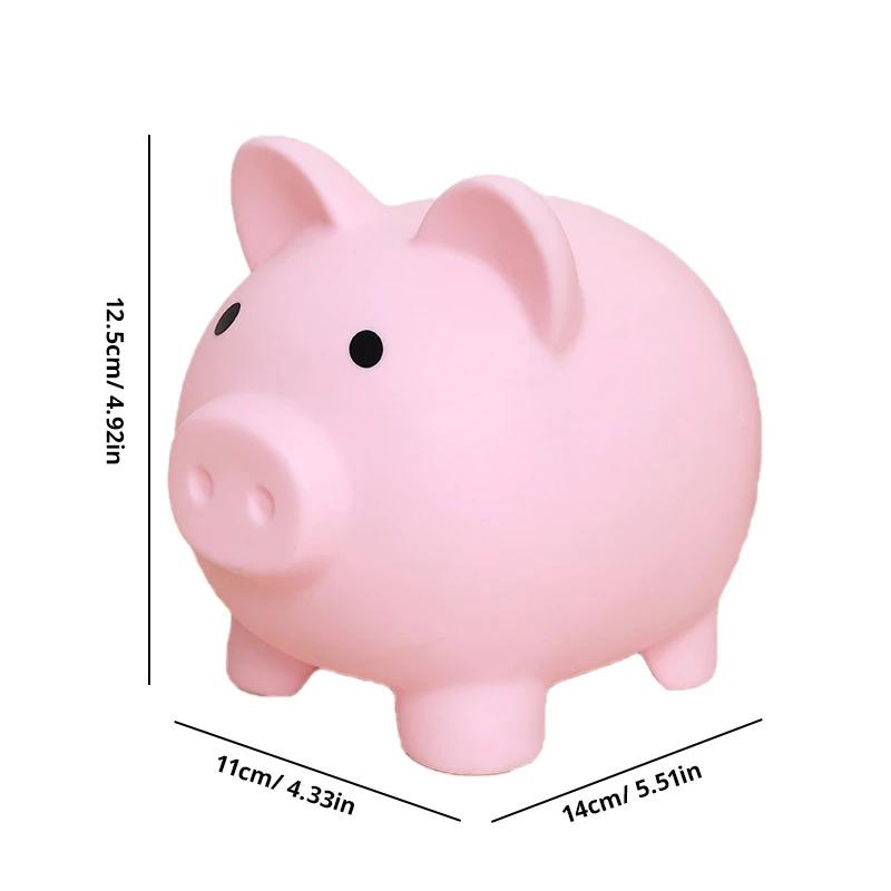 Cartoon Pig Silicone Piggy Bank Shock-Resistant Savings Jar with Easy Access Children's Financial Literacy Toy