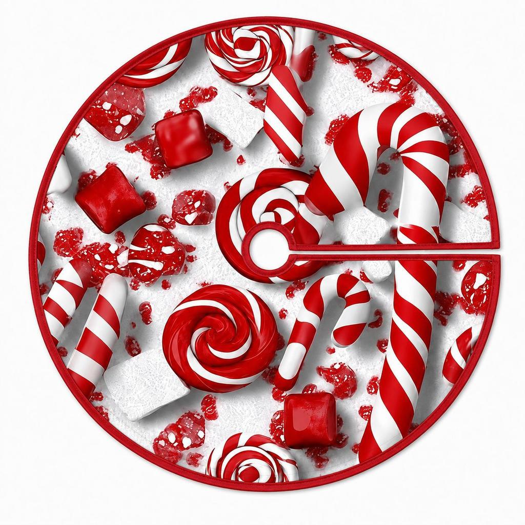 Christmas Tree Skirt Printed Holiday Tree Base Cover Festive Party Home Decoration
