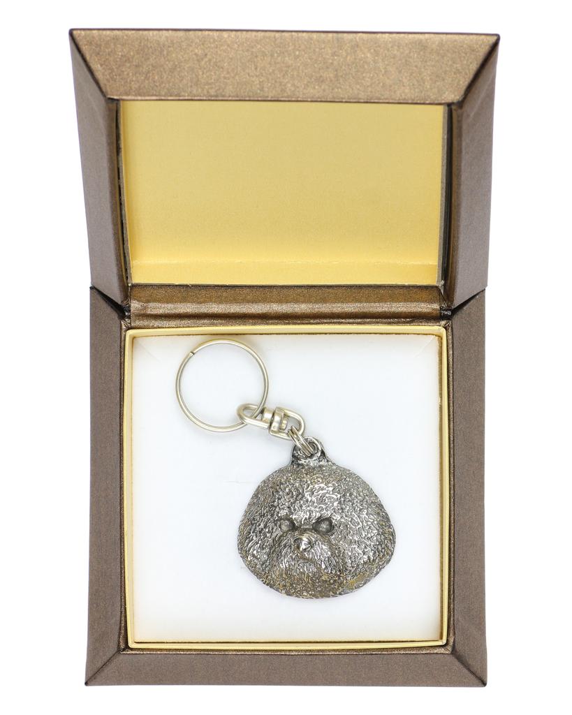 Bichon Frise, Bichon Tenerife – Silver-plated pendant with a dog in a decorative box, handbag decoration | Art-Dog