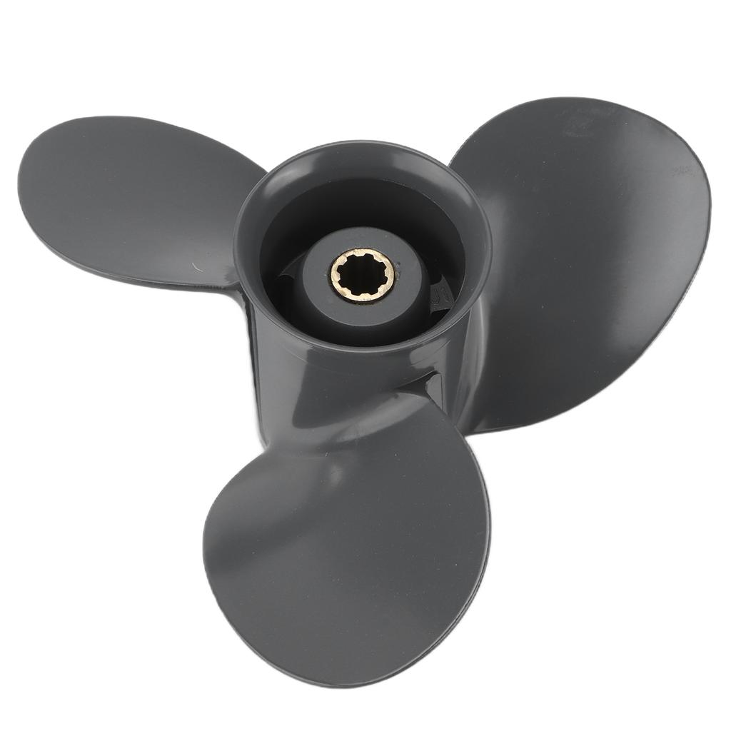 Outboard Propeller 3 Blades 9 1 4in Diameter 10 Tooth RH Rotation Replacement for 8‑20HP 2‑1 2in Gearcase