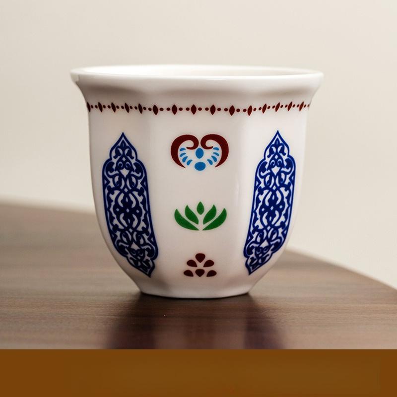170/250ml Espresso Cups Art Flower pattern Anti-scald Latte Coffee Mugs Hand Held Ceramics Cups Cappuccino Teacup Xmas Gift