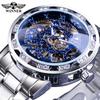 WINNER Transparent Mode Leuchtende Getriebe Bewegung Royal Design Männer Top Marke Luxus Männliche Mechanische Skeleton Armbanduhr
