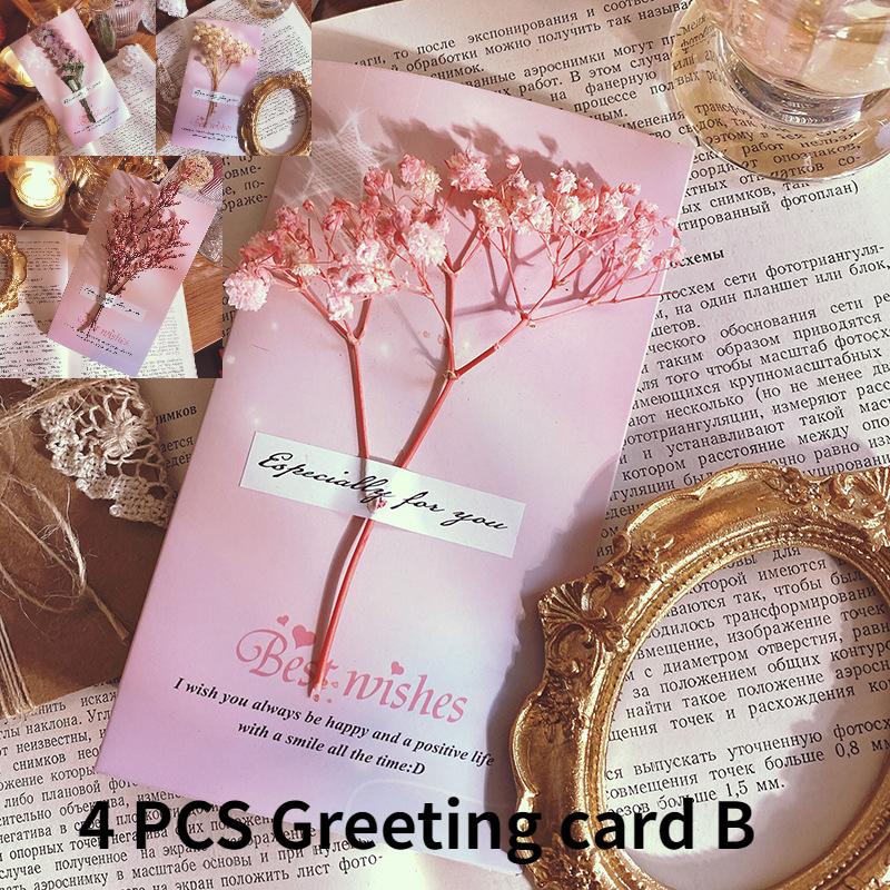 

4/6/10 шт. поздравительная открытка любовник учитель праздничный подарок день рождения год поздравительная открытка эс спасибо креативная ручная работа открытка с сухоцветами