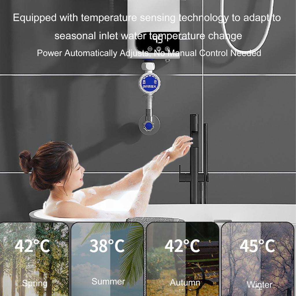 Tankless Water Heater, 5500W Electric Water Heater with LED Touchscreen, Compact Digital Temperature Control Hot Water System for Bathroom Kitchen