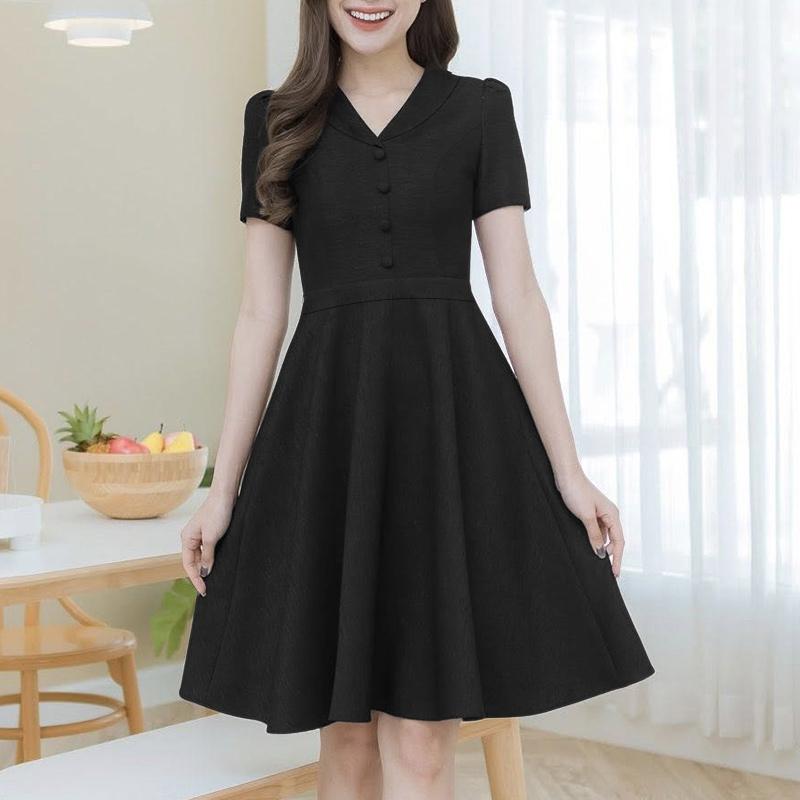 ZANZEA Women Elegant Lapel Collar Casual Short Sleeve Dress