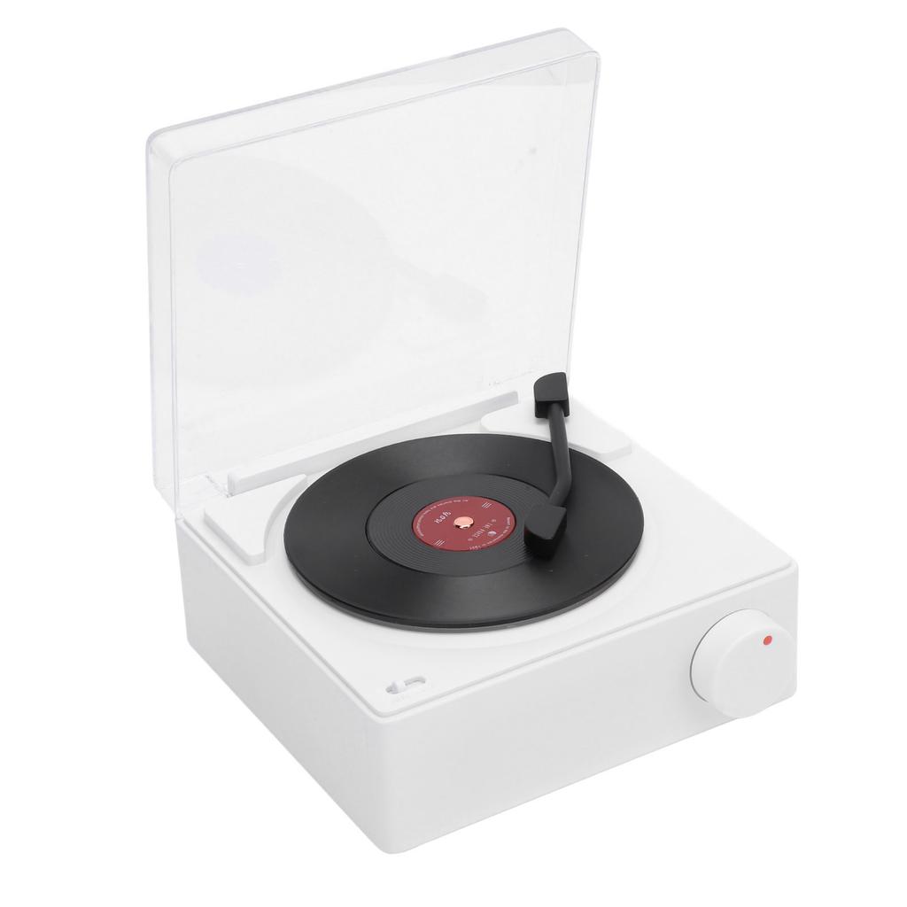 Record Player Bluetooth Speaker ABS Cute Portable Wireless Turntable Speaker Alarm Clock for Home