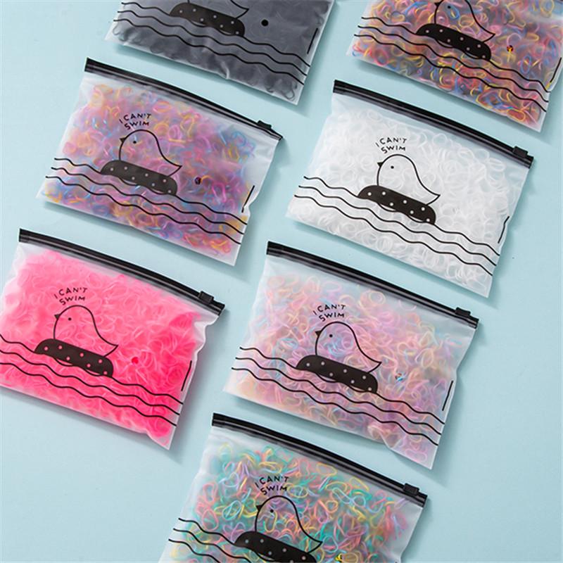 1000-Piece Children's Mini Hair Ties - Gentle, Non-Damaging Elastic Bands for Girls