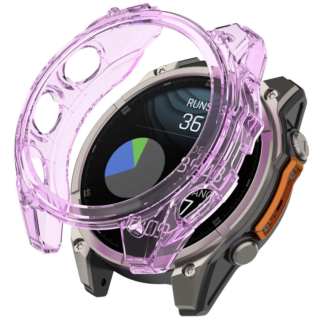 For Garmin Fenix 8 51mm Watch Case Half Wrapped Flexible TPU Protective Cover