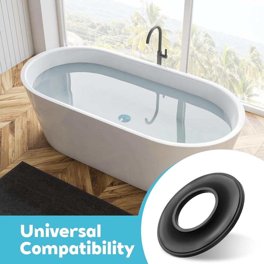 6 PCS Universal Tub Stopper Gasket, Replaces Stoppers Bathtub Drain Gaskets, High Elastic Rubber Seal Tub Stopper Gaskets for Tubs Drain Assemblies