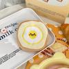 Korean Style Plush Coin Purse & Keychain - Breakfast Food Design, Large Capacity Pencil Case, Portable Storage Bag