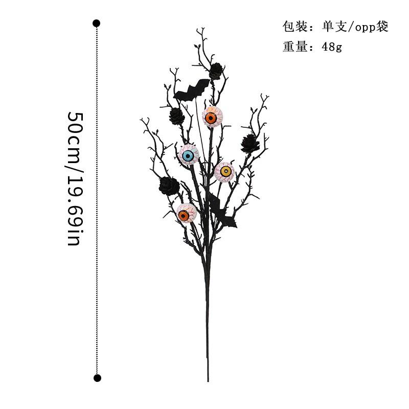 Halloween Decor Picks DIY Horror Eyeball Black Bat Home Floral Arrangement
