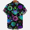 Demonic Horror 3D Printed Hawaiian Shirt Men's Loose Breathable Summer Short Sleeve