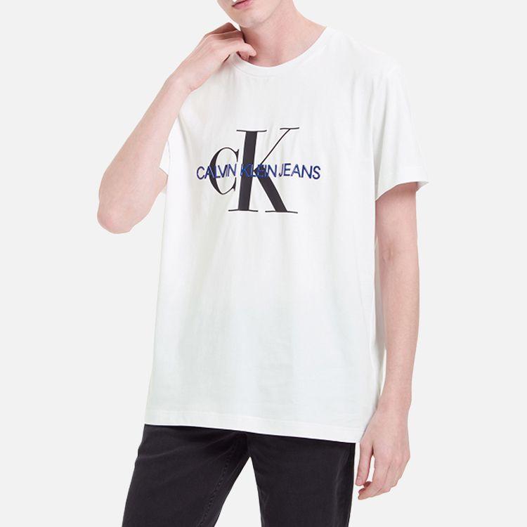 Calvin Klein Logo 3D Jelly Print Crew Neck Short Sleeve T-Shirt Men Tops White J317896