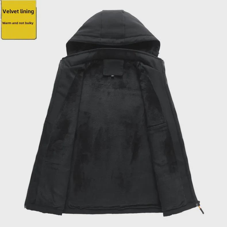 Men's Trendy Slim Hooded Vest: Outdoor Autumn/Winter Plus Velvet Thickened Waistcoat for Warmth