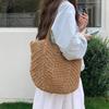 Hand-woven Straw Bag Women's Seaside Vacation Beach Woven Bag Large Capacity Commuter Shoulder Tote Bag