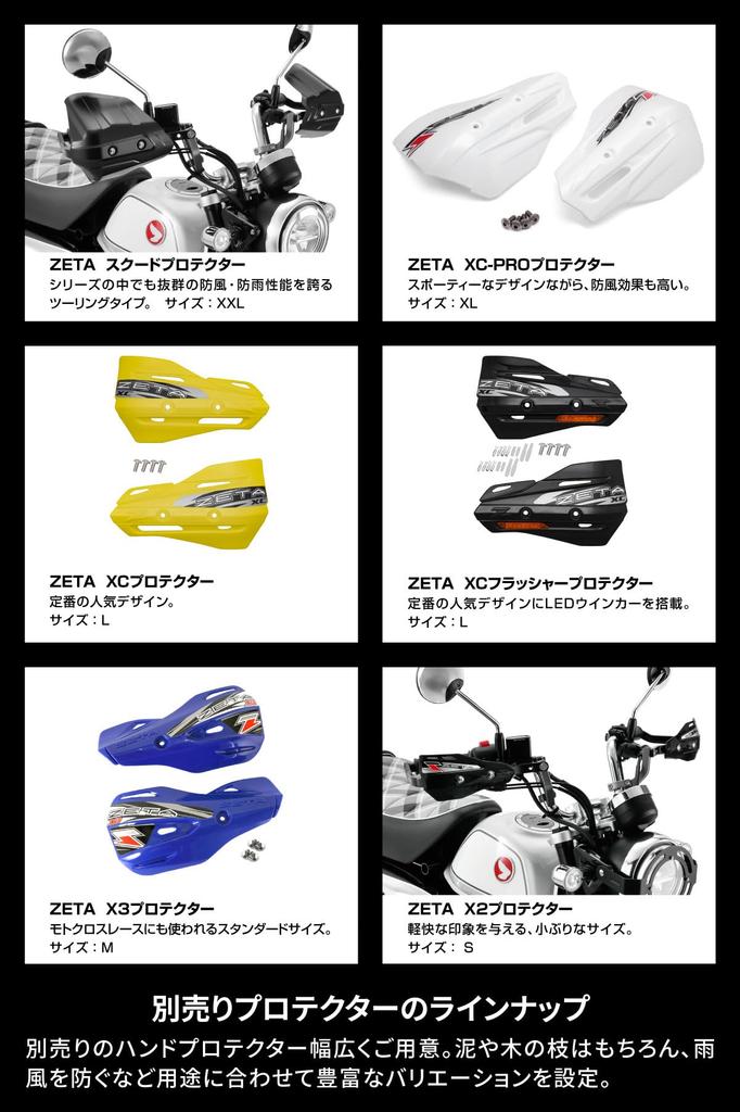 ZETA RACING Adventure Armor Handguards for MONKEY125 aluminum alloy designed specifically for the stock (JB03/JB05) '22-26 - High-rigidity protection,