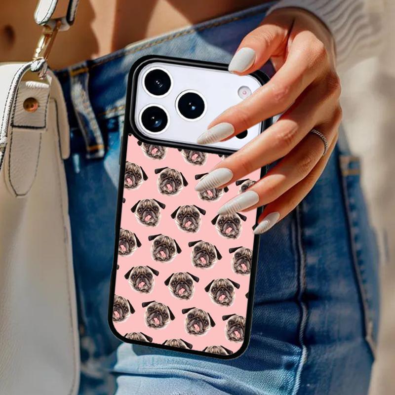 SÜSSER WELPE MOPS HUND MOPS weiche Handyhülle für iPhone 17 Air 14 15 13 12 Max Hülle für Apple 14 15 16 16e 11 Pro Max Plus Hülle