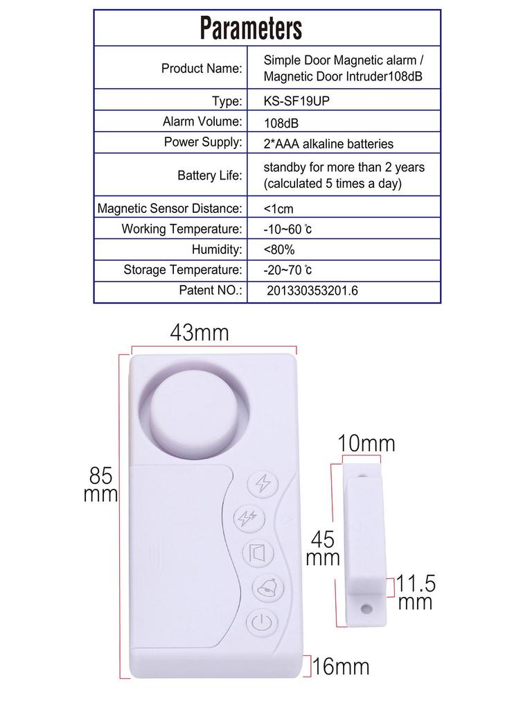 2-Pack Magnetic Door & Window Alarm: Anti-Theft & Open Door Reminder