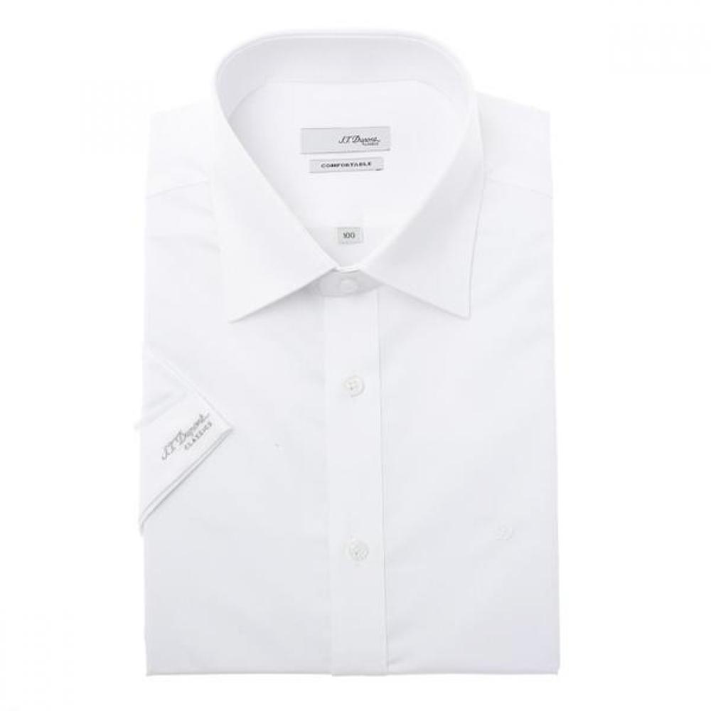 

S.t. Dupont Short Sleeve Slim Fit Stretch Material Solid White Shirt Se5mm22hs9 95