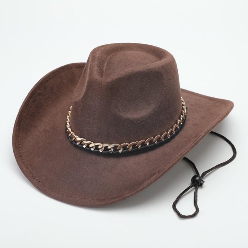 European and American New Accessories with Curved Brims Western Cowboy Hat Top Hat Tibetan Retro Jazz Hat Felt Hat Wool Riding Hat