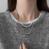Double-Layer Bean & Eggplant Necklace – Trendy 2024 Niche Stackable Clavicle Snake Bone Chain for Girls