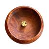 Mini Purple Sandalwood Incense Burner: Round Wooden Holder for Household Use