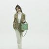 Women Small Bag with Zipper Fashion Lady Single Shoulder Portable Thickened Canvas Mobile Phone Bucket Tote Bag